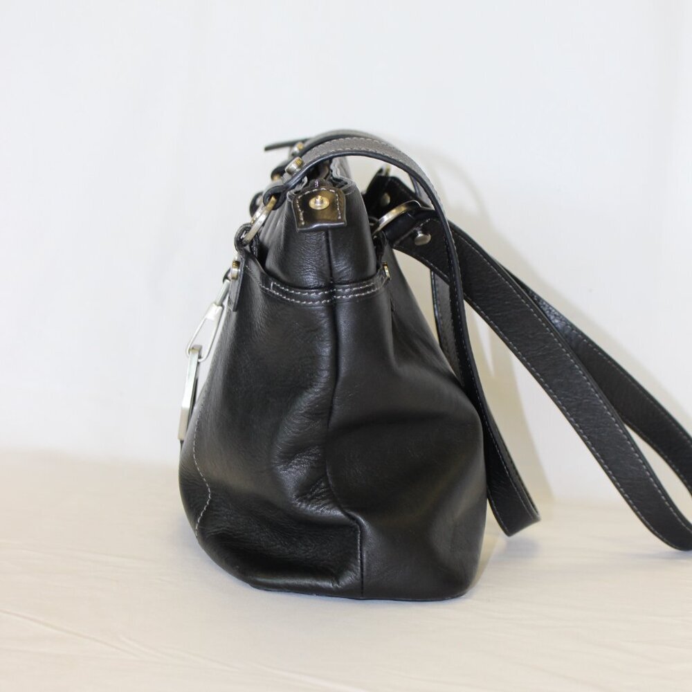 Etienne Aigner Black Leather Handbag Shoulder Bag Purse - Picture 7 of 12